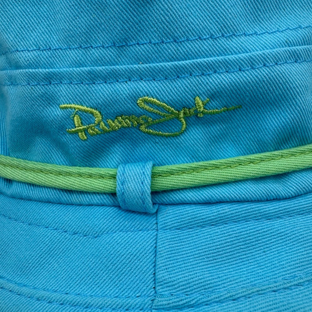 Panama Jack Women's Teal Cotton Bucket Sun Hat 3" Brim Sizing Tie Travel - Picture 5 of 8